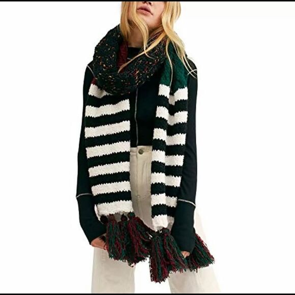 💯Free People Nova Stripe Tussel Skarg - Picture 1 of 3